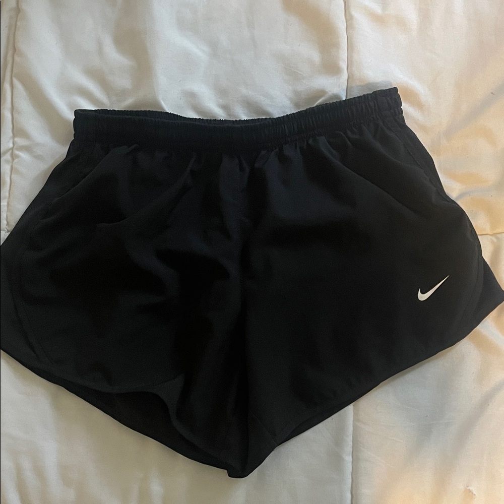 Nike Kids Black Athletic Shorts with White Logo